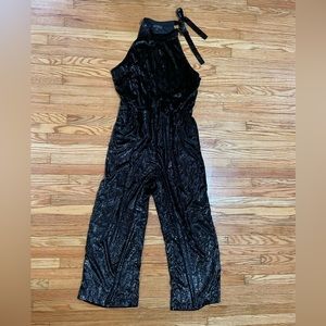 Velvet Shimmering Halter top Jumpsuit Size 18